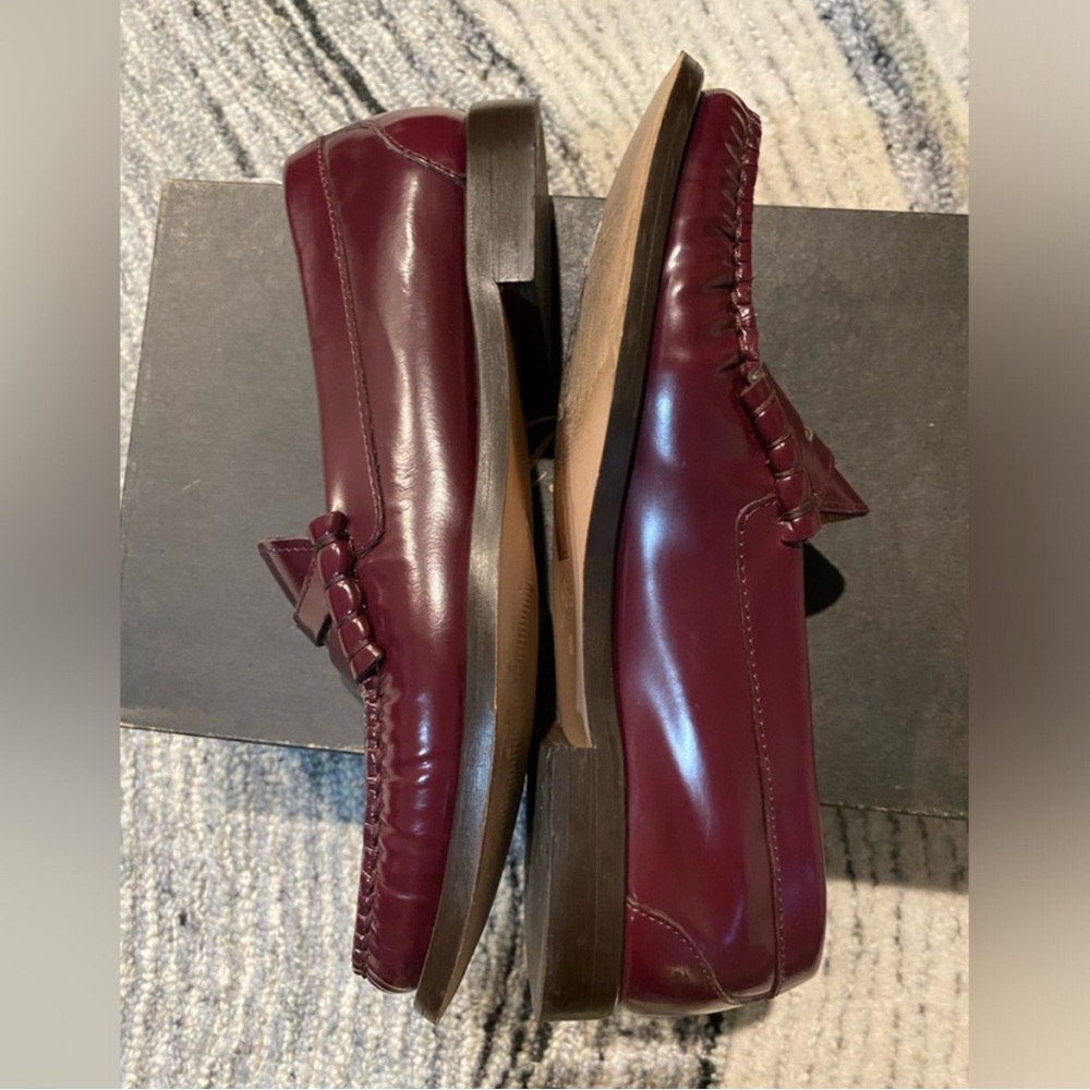 J. Crew rare Burgundy Winona penny loafers in spazzolato Italian leather - Picture 3 of 5